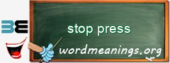 WordMeaning blackboard for stop press